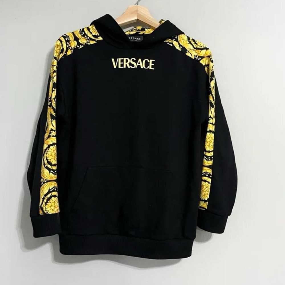 Authentic Versace Medusa Print Fleece Pullover Hoodie
